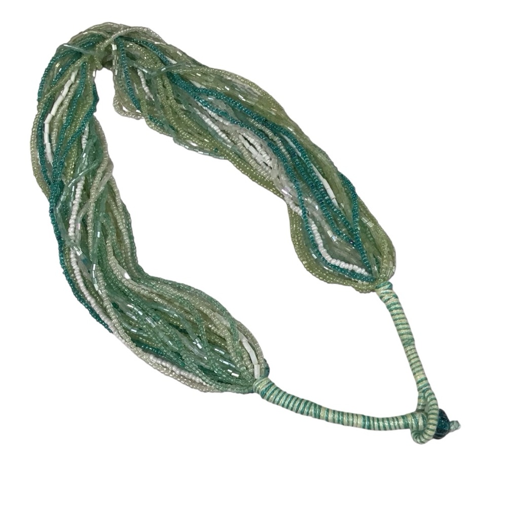 Multi Strand Beaded Necklace Thread Loop Bead Clo… - image 3